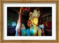 Framed Golden Maitreya Buddha, Thiksey Monastery, Thiksey, Ladakh, India