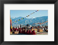 Framed Tibetan Ceremony in Shanti Stupa, Leh, Ladakh, India