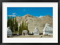 Framed White Stupa Forest, Shey, Ladakh, India