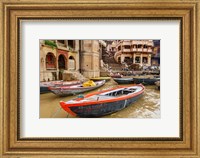 Framed Boats on River Ganges, Varanasi, India