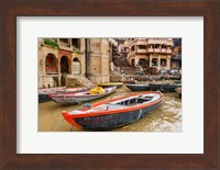 Framed Boats on River Ganges, Varanasi, India
