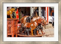 Framed Souvenir Tiger Sculptures, New Delhi, India
