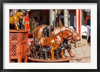 Framed Souvenir Tiger Sculptures, New Delhi, India