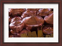 Framed Copper kettles, Lijiang Market, Lijiang, Yunnan Province, China