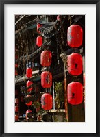 Framed Old Town red lanterns outside restaurants, Xinhua Jie Street, Lijiang, Yunnan Province, China