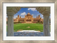 Framed Umaid Bhawan Palace hotel, Jodjpur, India.
