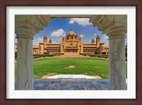 Framed Umaid Bhawan Palace hotel, Jodjpur, India.