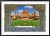 Framed Umaid Bhawan Palace hotel, Jodjpur, India.