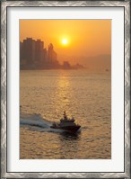 Framed Sunset view from Victoria Harbor and Kowloon, Hong Kong, China