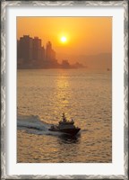 Framed Sunset view from Victoria Harbor and Kowloon, Hong Kong, China
