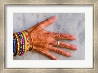 Framed Henna Design on Woman's Hands, Delhi, India