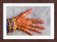 Framed Henna Design on Woman's Hands, Delhi, India