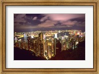 Framed Hong Kong Skyline from Victoria Mountain, China
