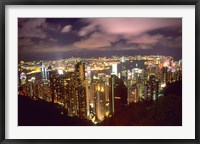 Framed Hong Kong Skyline from Victoria Mountain, China