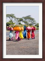Framed Women Carrying Loads on Road to Jodhpur, Rajasthan, India