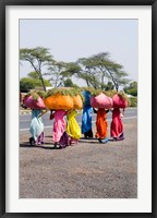 Framed Women Carrying Loads on Road to Jodhpur, Rajasthan, India