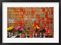 Framed Flowers at Man Mo Buddhist Temple, Hong Kong