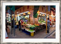 Framed Street Market Vegetables, Hong Kong, China