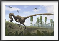 Framed Saurornitholestes seeks prey in burrows