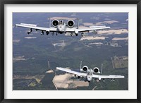 Framed Two A-10C Thunderbolt aircraft near Moody Air Force Base, Georgia