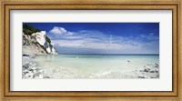 Framed Chalk mountains and seaside, Mons Klint cliffs, Liselund Slotspark, Denmark