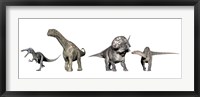 Framed Left to Right: Suchomimus, Argentinosaurus, Zuniceratops, Dicraeosaurus