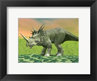Framed 3D rendering of a Styracosaurus dinosaur
