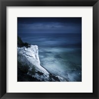 Framed Chalk mountain and sea, Mons Klint cliffs, Denmark