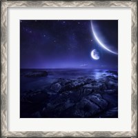 Framed Nearby planets hover over the ocean on this world at night