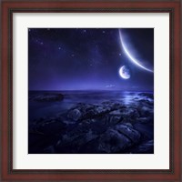 Framed Nearby planets hover over the ocean on this world at night