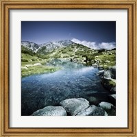 Framed Ribno Banderishko River in Pirin National Park, Bansko, Bulgaria