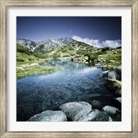 Framed Ribno Banderishko River in Pirin National Park, Bansko, Bulgaria