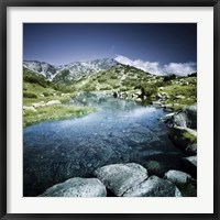 Framed Ribno Banderishko River in Pirin National Park, Bansko, Bulgaria