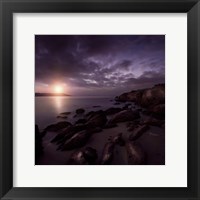 Framed Sunset over Rocky Shore, Sardinia, Italy