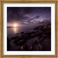 Framed Sunset over Rocky Shore, Sardinia, Italy