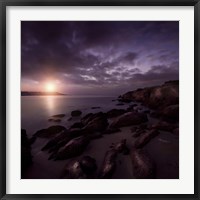 Framed Sunset over Rocky Shore, Sardinia, Italy