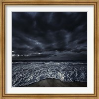 Framed Rough seaside against stormy clouds, Hersonissos, Crete, Greece