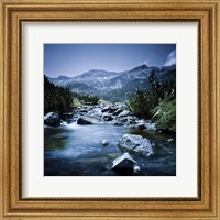 Framed Small river flowing through the mountains of Pirin National Park, Bulgaria