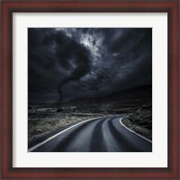 Framed Tornado near a winding road in the mountains, Crete, Greece