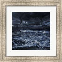 Framed Tornados in a rough sea against stormy clouds, Crete, Greece