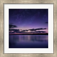 Framed Tranquil lake against starry sky, Russia
