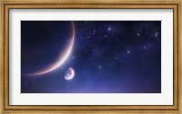 Framed Two planets against a starry sky