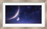 Framed Two planets against a starry sky