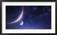 Framed Two planets against a starry sky
