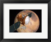 Framed NASA's Mars Telecommunications Orbiter in Flight Around Mars