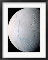 Framed South Pole of Saturn's Moon Enceladus