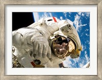 Framed Astronaut taking a spacewalk