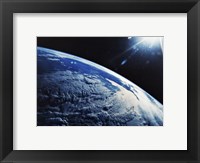 Framed Satellite View of a Planet Earth