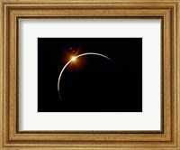 Framed Apollo 12 view of a solar eclipse