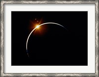 Framed Apollo 12 view of a solar eclipse